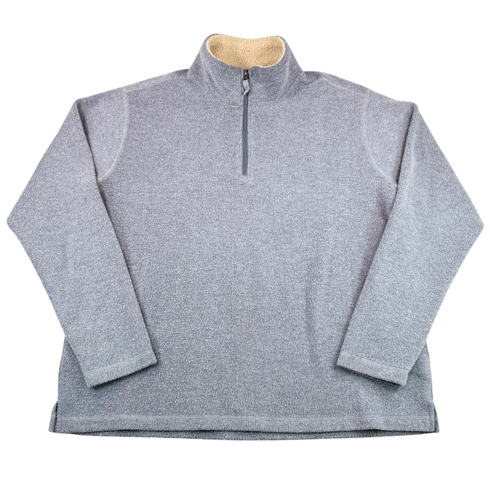 Orvis Quarter Zip Pullover Mens XL Fleece Gray Soft Outdoor Casual Sweater